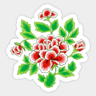 Seamless Chinese Peonies Pattern Sticker